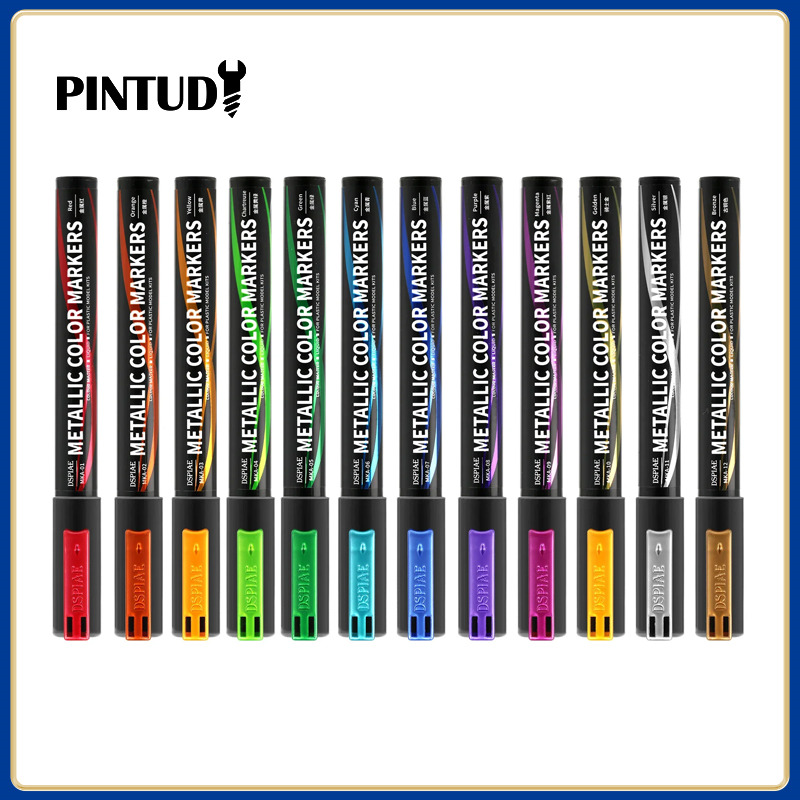 Model Kit Markers - 【2026 Yeni】DSPIAE MKA 12 Renk Metalik