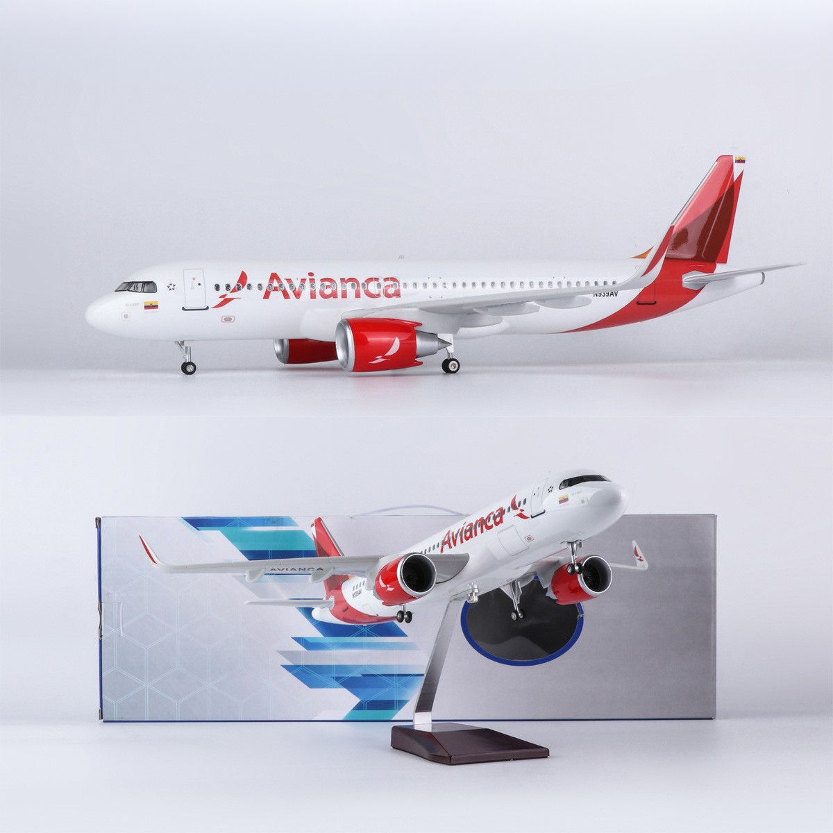 Model Kit Plane - 1/85 Ölçekli 47cm Avianca A320 Reçine