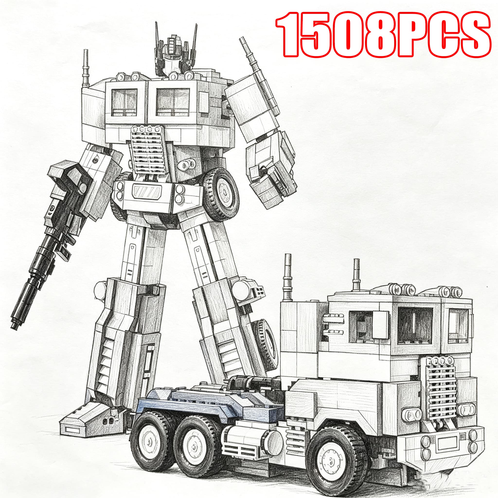 Model Kit Brands - YENİ 1:8 Ölçekli 1508 Parça Teknik