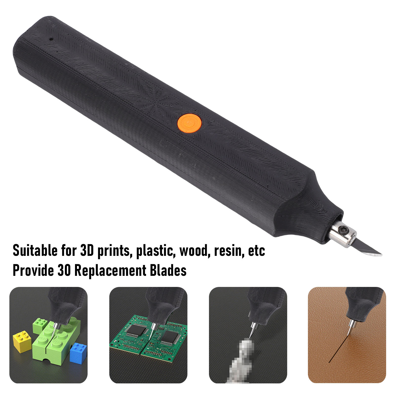 Model Kit Cutter - 40kHz Ultrasonik Kesici, 30 Yedek Bıçaklı,
