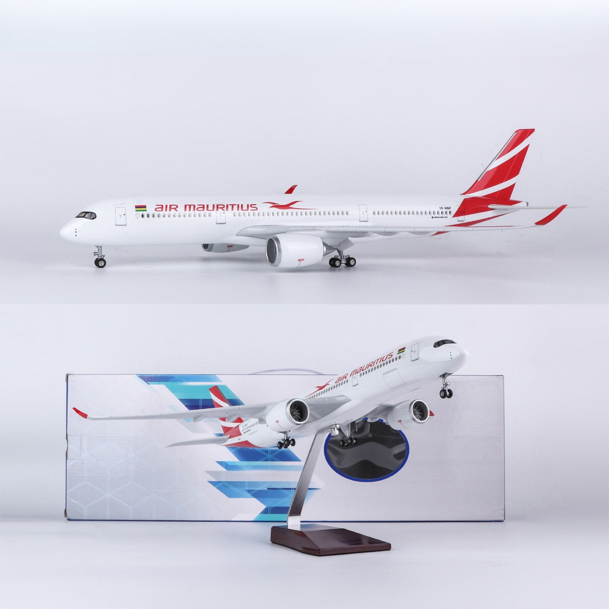 Model Kit Plane - 47 cm Mauritius A350 Model Uçak